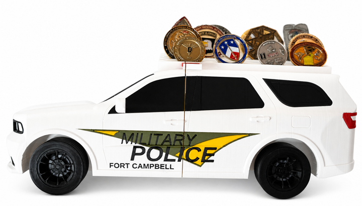 Dodge Durango MP Cruiser Coin Holder | Military Police Challenge Coin Display | Law Enforcement Desk Decor | Veteran Gift