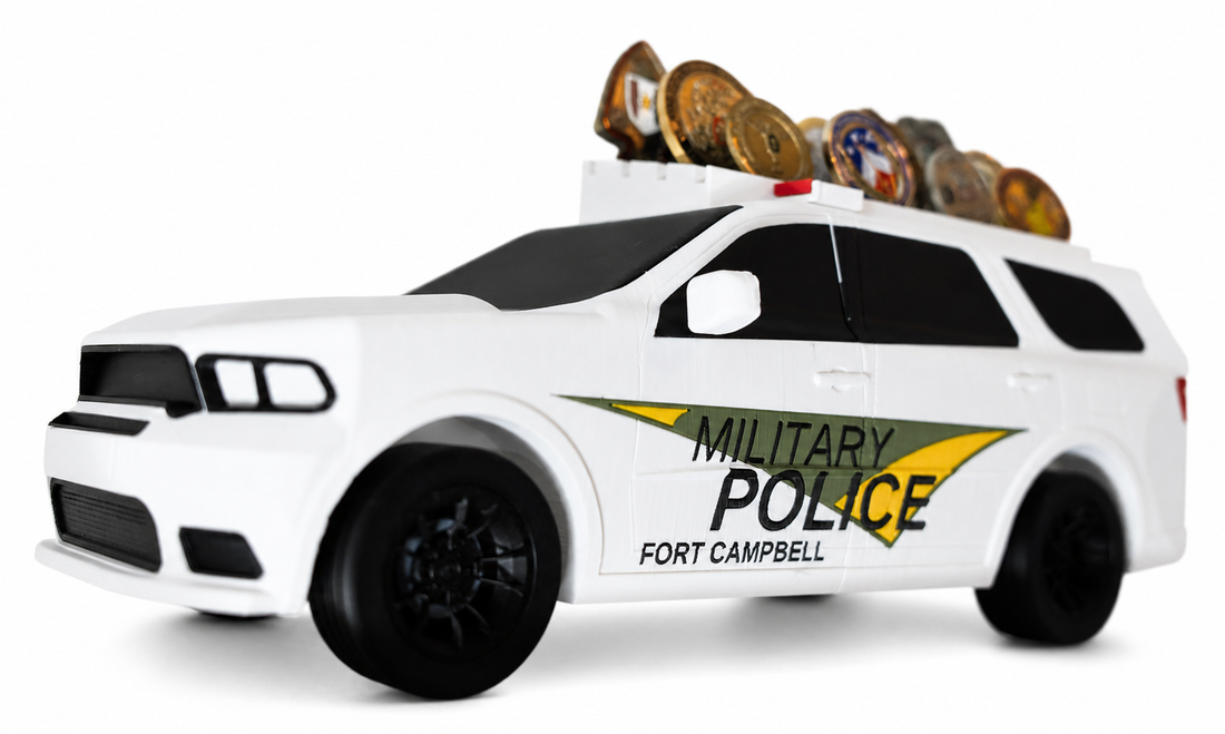 Dodge Durango MP Cruiser Coin Holder | Military Police Challenge Coin Display | Law Enforcement Desk Decor | Veteran Gift