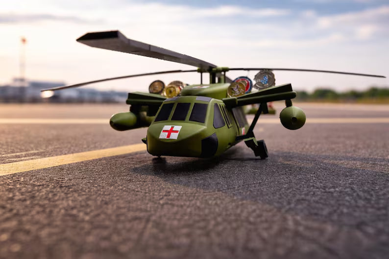 Blackhawk Helicopter Coin Holder | UH-60 Challenge Coin Display | Military Desk Decor | Army Gift