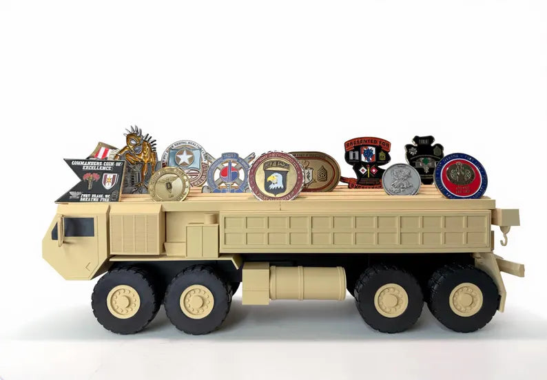 Army Wrecker Coin Holder | Military Recovery Vehicle Challenge Coin Display | 88M 91B Veteran Gift